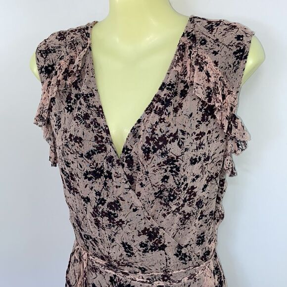 All Saints Dress “Priya Petal” Wrap Ruffle Floral Sz Medium Nwot - Picture 3 of 8